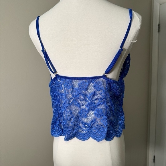 Cobolt blue lace cami  vintage M - Picture 4 of 5